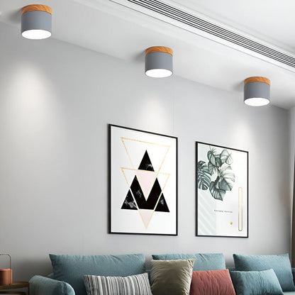 Kolorowa lampa sufitowa LED cylindryczna retro