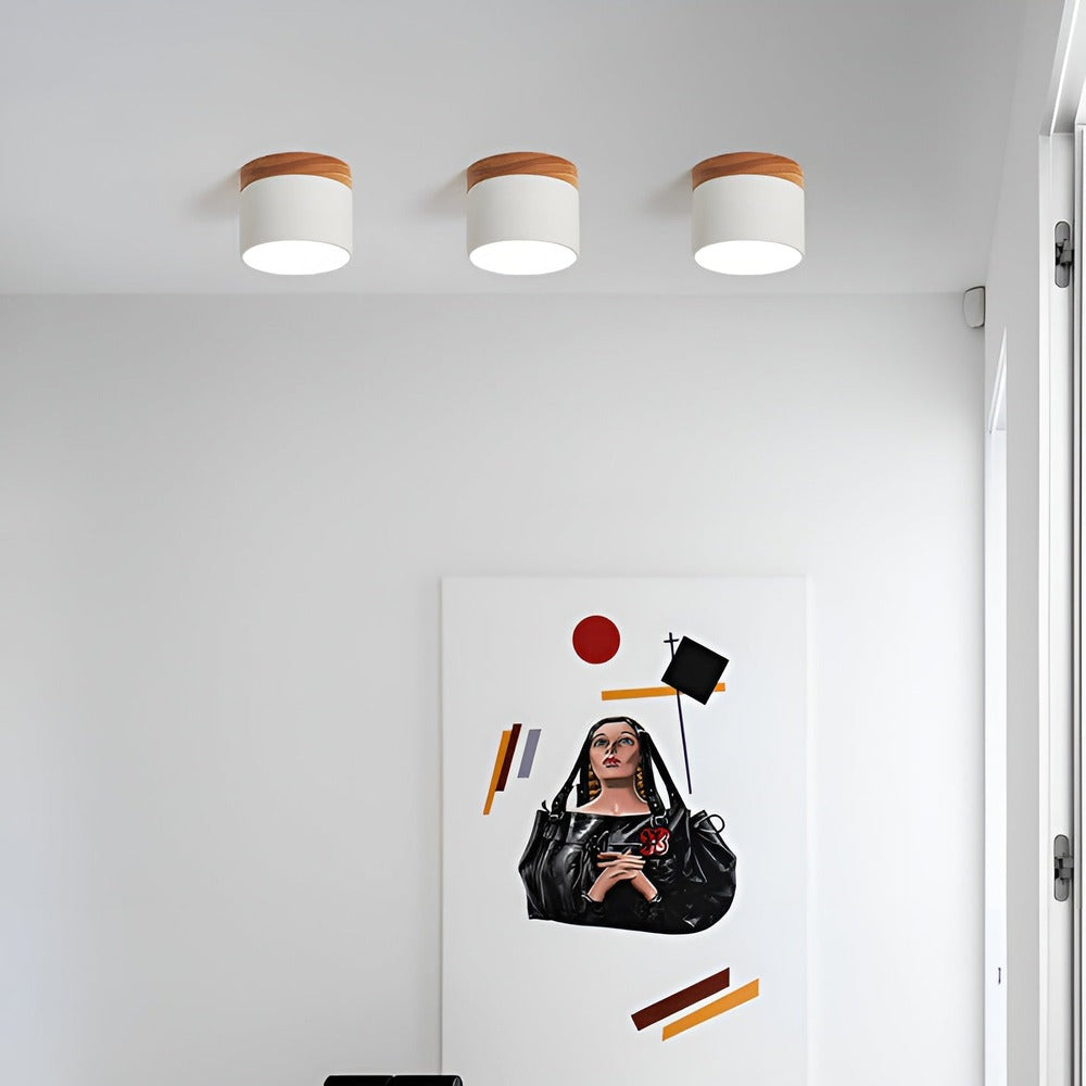Kolorowa lampa sufitowa LED cylindryczna retro