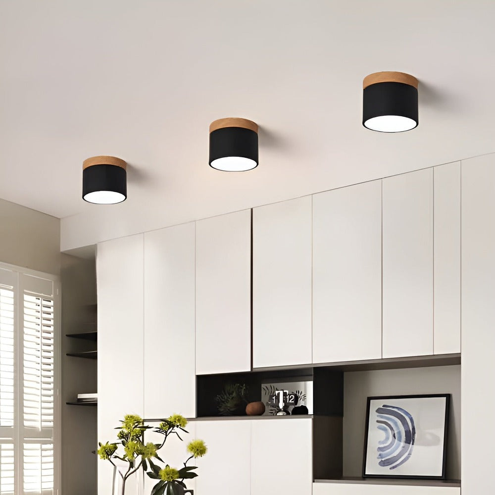 Kolorowa lampa sufitowa LED cylindryczna retro