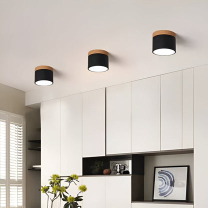 Kolorowa lampa sufitowa LED cylindryczna retro