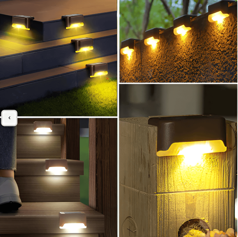 Lampki solarne LED na schody zewnętrzne 2/4/8 szt.