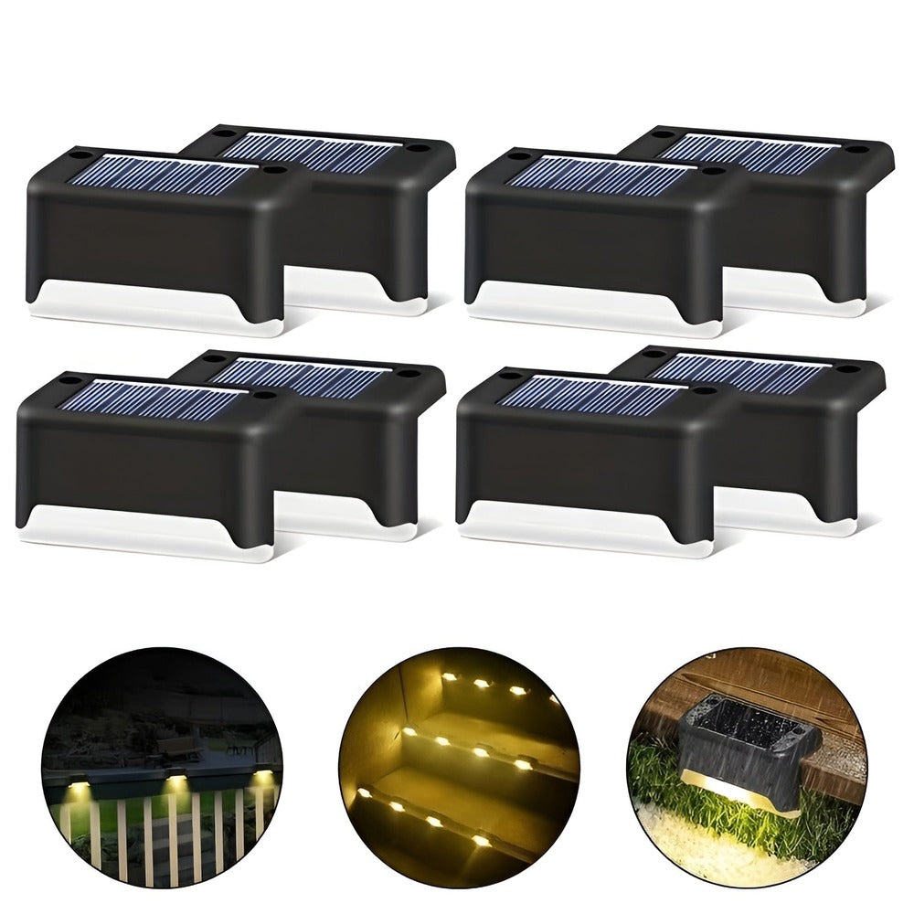 Lampki solarne LED na schody zewnętrzne 2/4/8 szt.