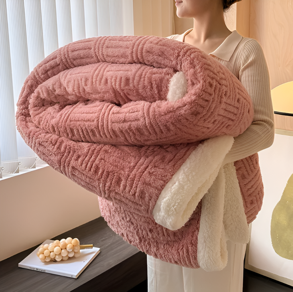 Dwustronny puszysty koc geometryczny 100x150–200x230 cm