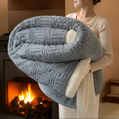 Dwustronny puszysty koc geometryczny 100x150–200x230 cm