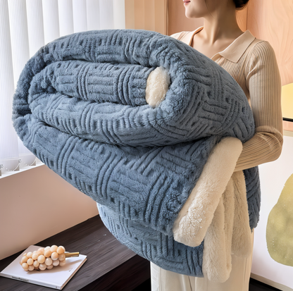 Dwustronny puszysty koc geometryczny 100x150–200x230 cm