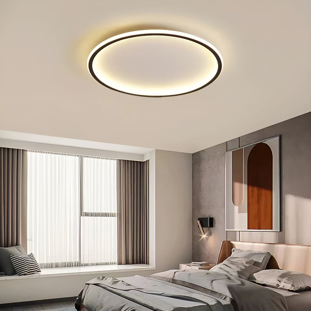 Okrągła lampa sufitowa LED ze szkła i metalu