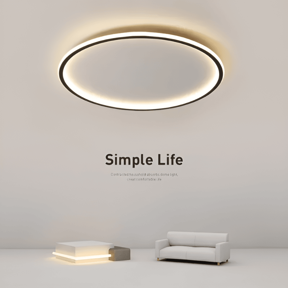 Okrągła lampa sufitowa LED ze szkła i metalu