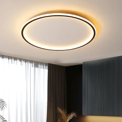 Okrągła lampa sufitowa LED ze szkła i metalu