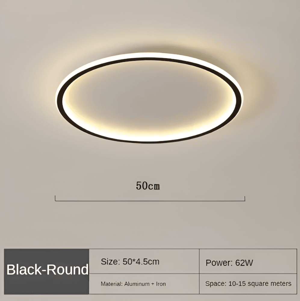 Okrągła lampa sufitowa LED ze szkła i metalu