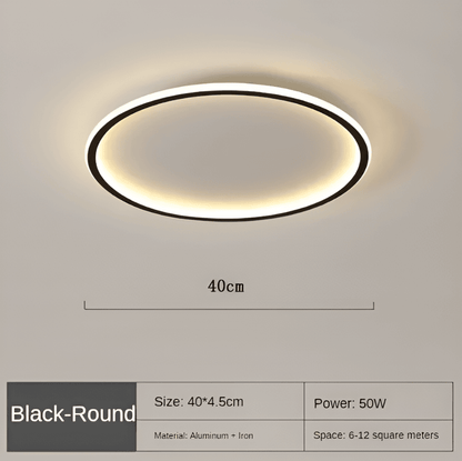 Okrągła lampa sufitowa LED ze szkła i metalu