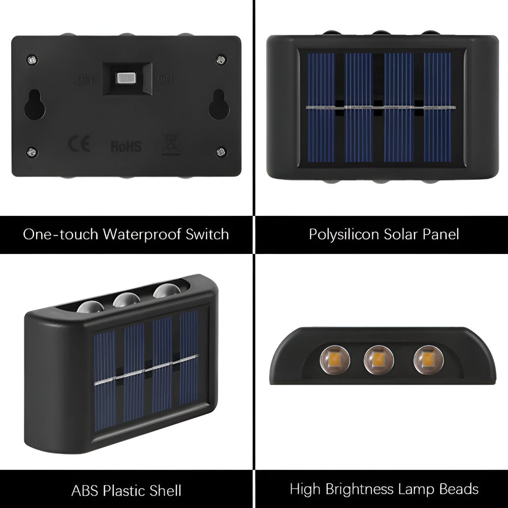 Solarna lampa ścienna LED do ogrodu