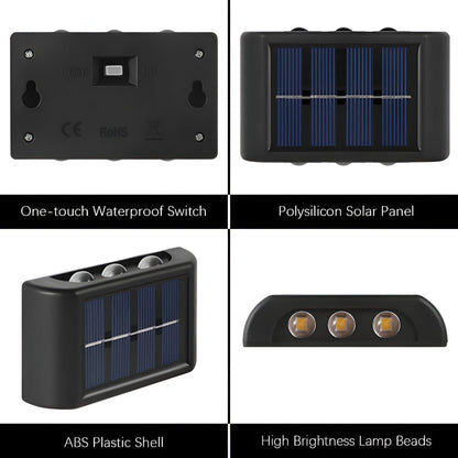 Solarna lampa ścienna LED do ogrodu