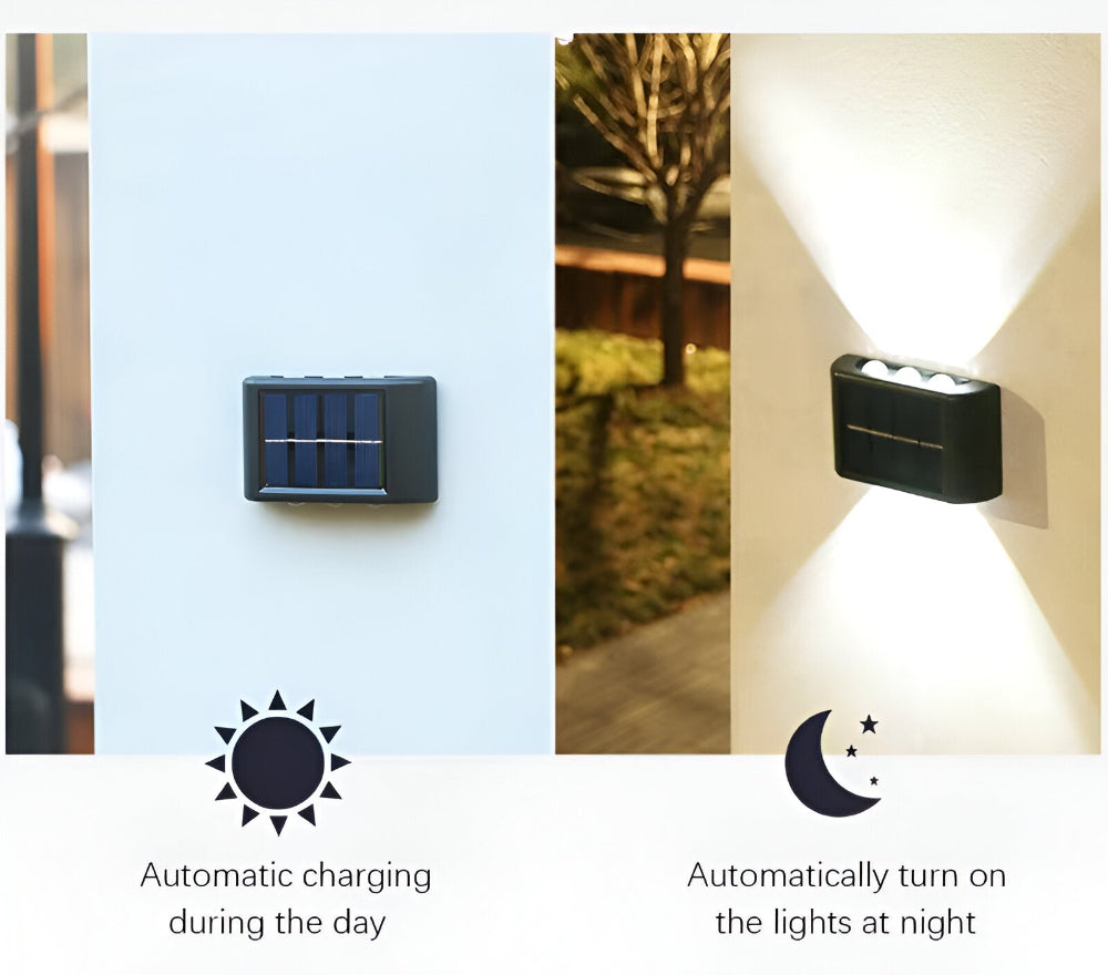 Solarna lampa ścienna LED do ogrodu