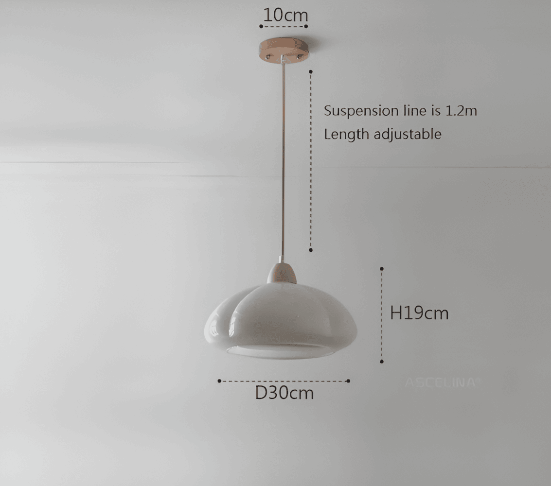 Retro lampa wisząca ze szkła i drewna do salonu