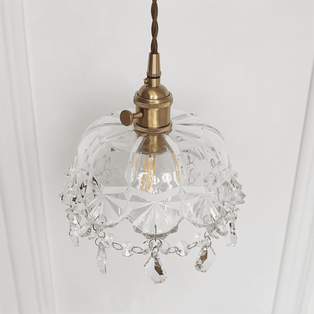 Żyrandol kryształowy retro do salonu elegancki