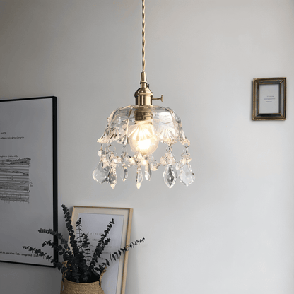 Żyrandol kryształowy retro do salonu elegancki