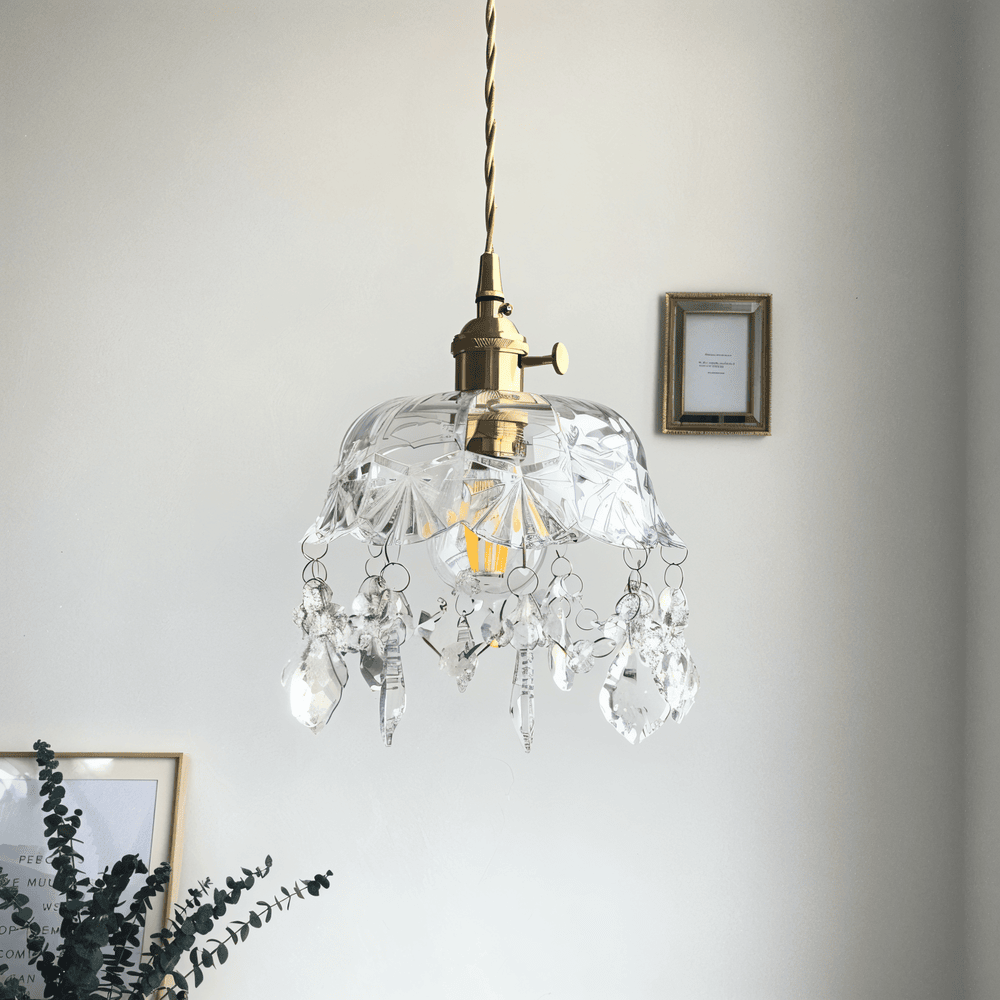Żyrandol kryształowy retro do salonu elegancki
