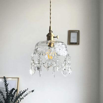 Żyrandol kryształowy retro do salonu elegancki