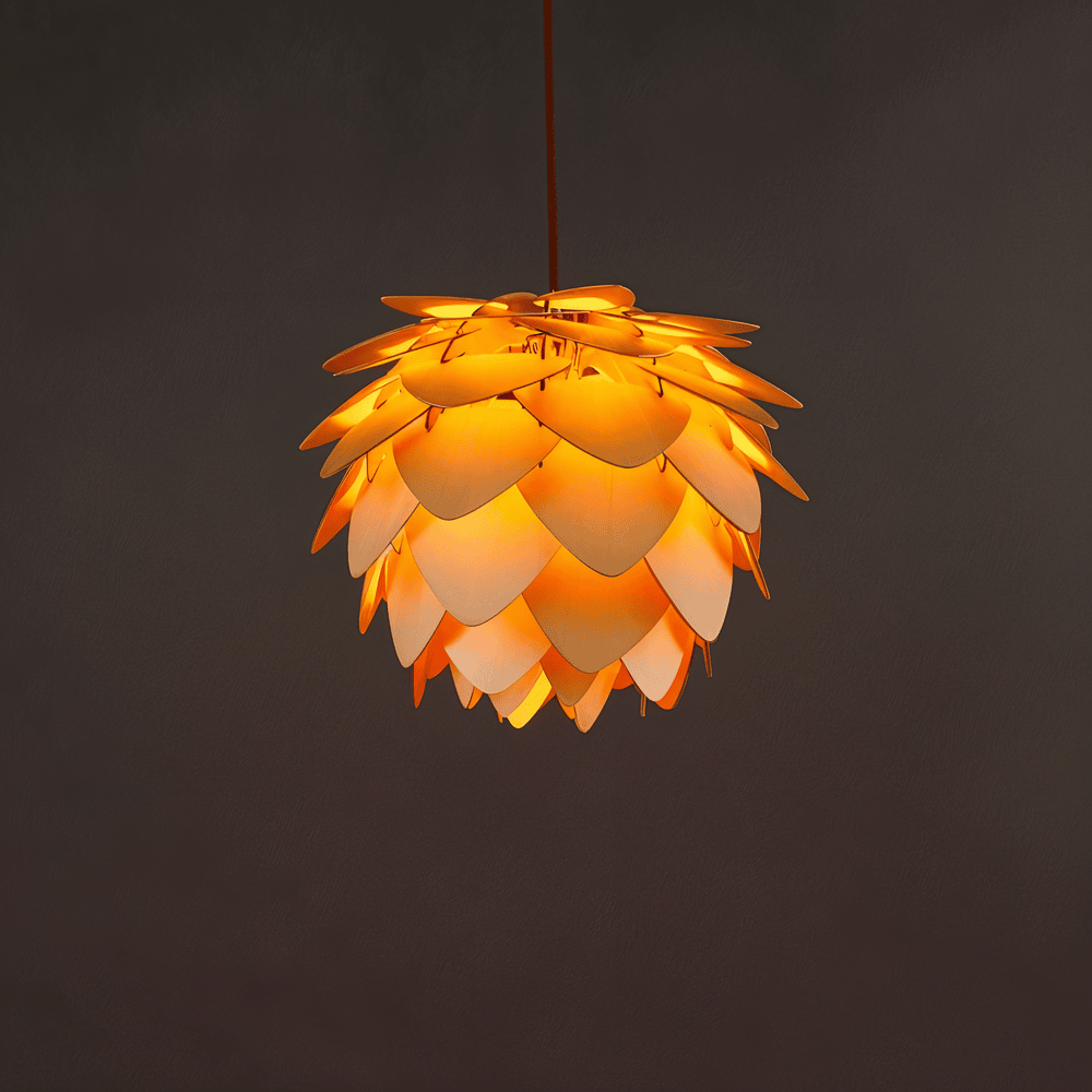 Drewniana lampa wisząca rustykalna do salonu