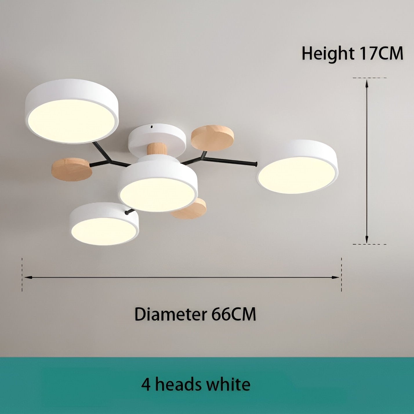Nowoczesna lampa sufitowa LED z drewnianymi detalami