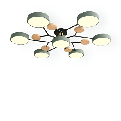 Nowoczesna lampa sufitowa LED z drewnianymi detalami