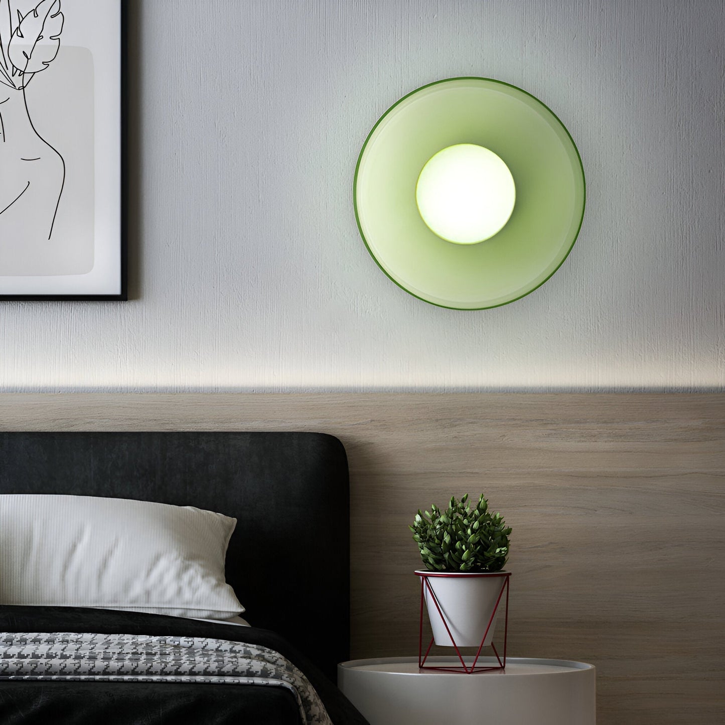 Okrągła lampa sufitowa LED ze szkła i kamienia