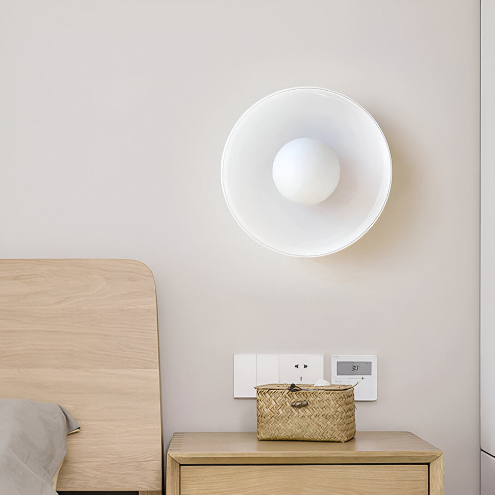 Okrągła lampa sufitowa LED ze szkła i kamienia