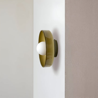Okrągła lampa sufitowa LED ze szkła i kamienia