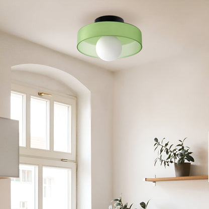 Okrągła lampa sufitowa LED ze szkła i kamienia