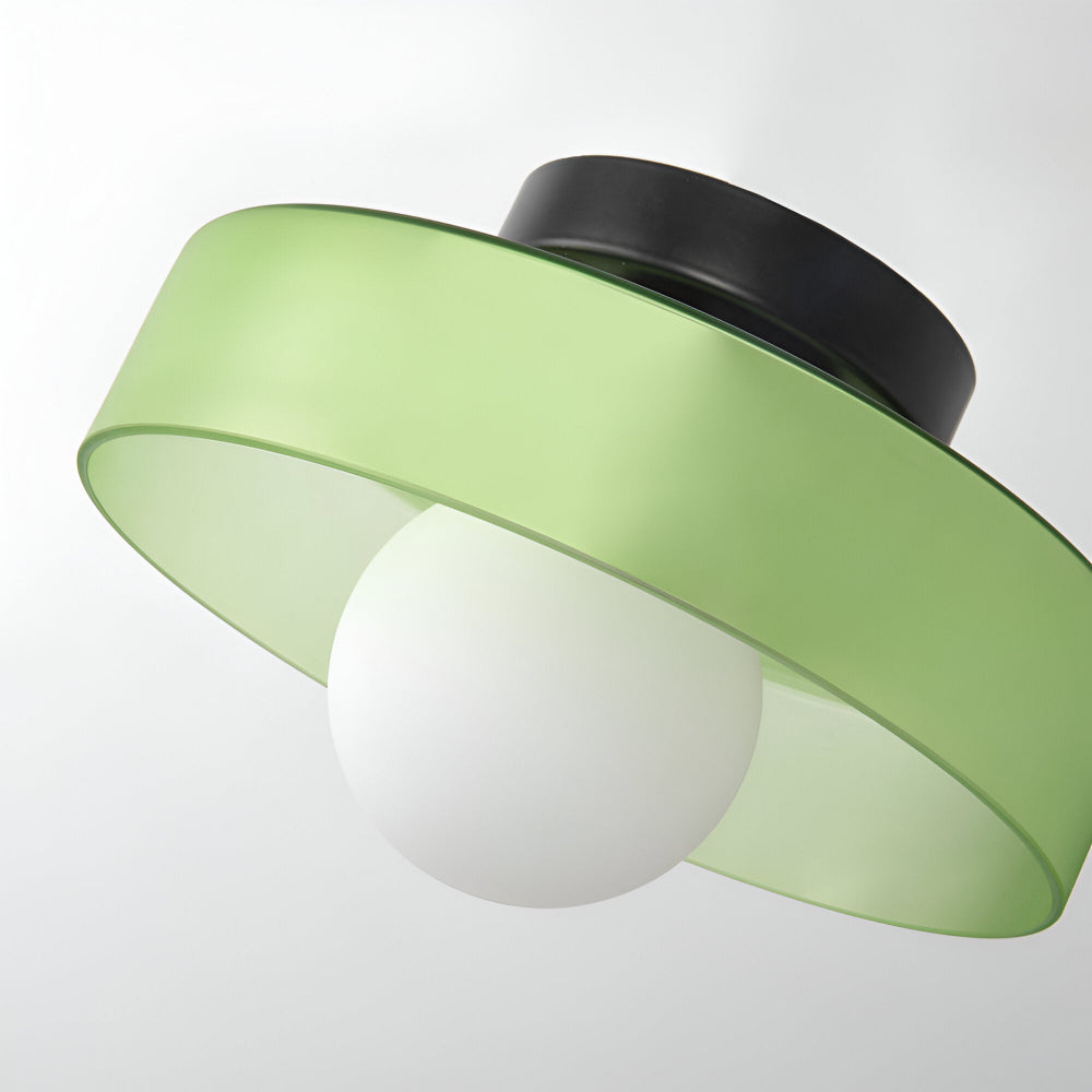 Okrągła lampa sufitowa LED ze szkła i kamienia