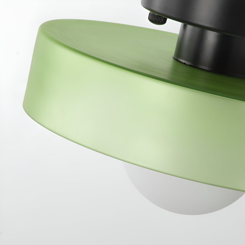 Okrągła lampa sufitowa LED ze szkła i kamienia