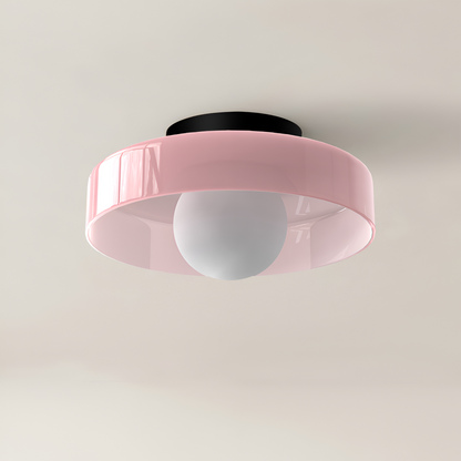 Okrągła lampa sufitowa LED ze szkła i kamienia