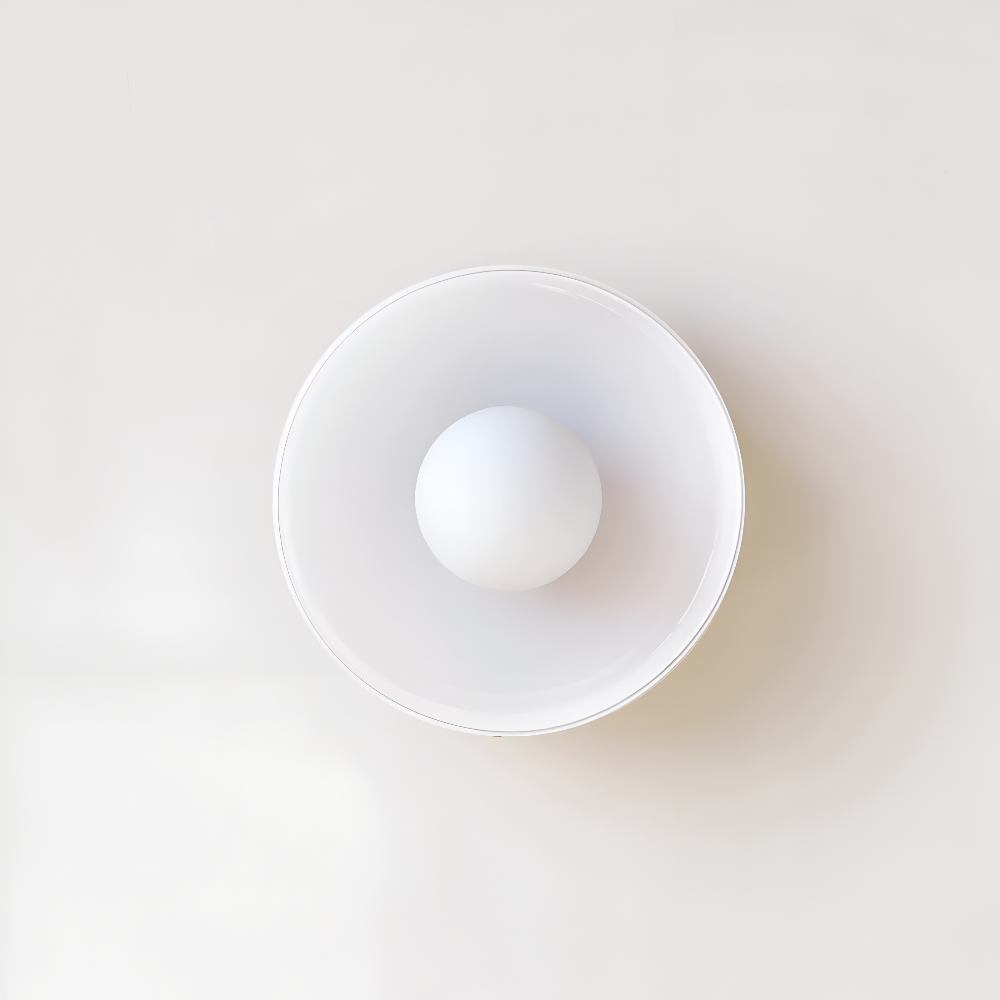 Okrągła lampa sufitowa LED ze szkła i kamienia