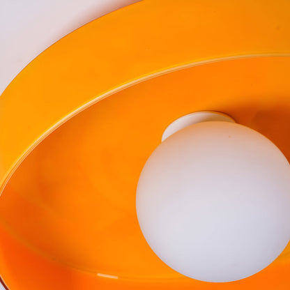 Okrągła lampa sufitowa LED ze szkła i kamienia