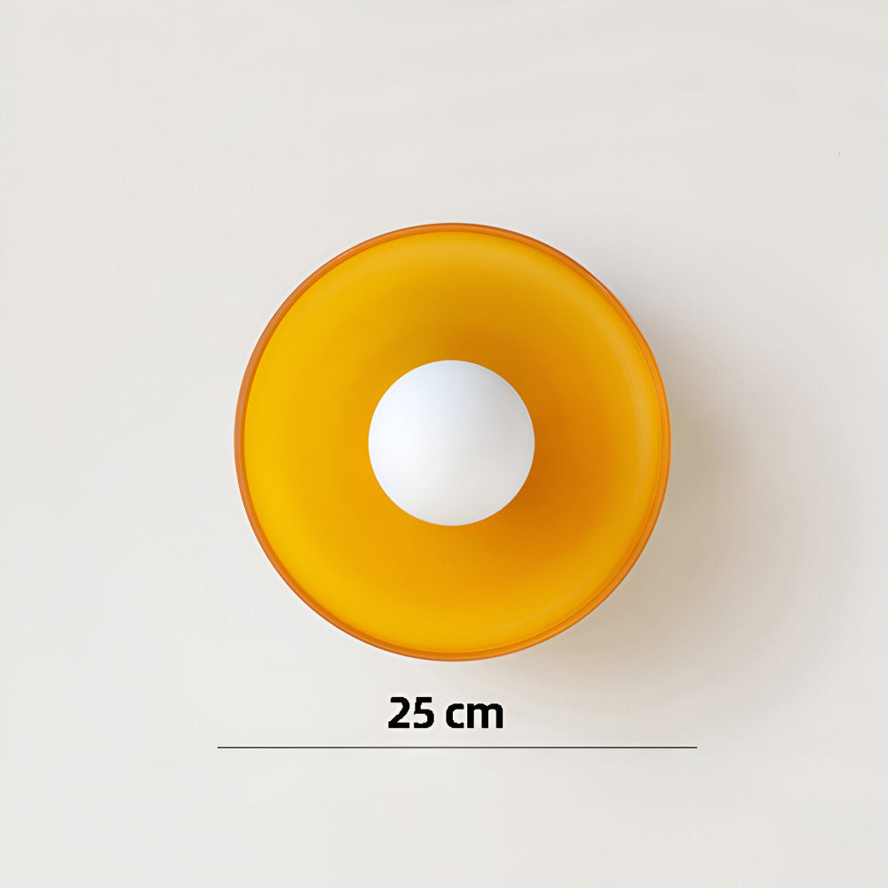 Okrągła lampa sufitowa LED ze szkła i kamienia