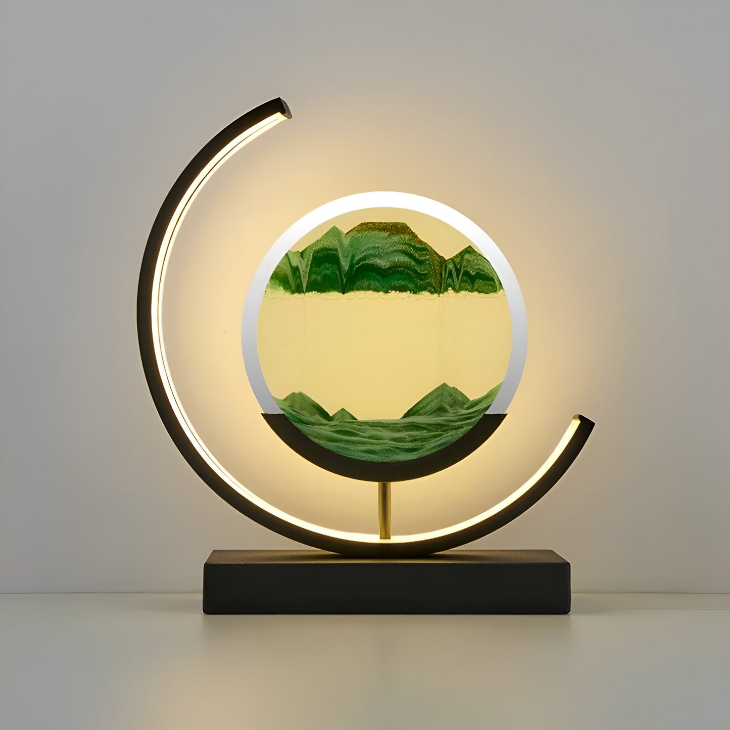 Lampa z piaskiem LED – dekoracyjna, z pilotem i aplikacją, 3 barwy światła