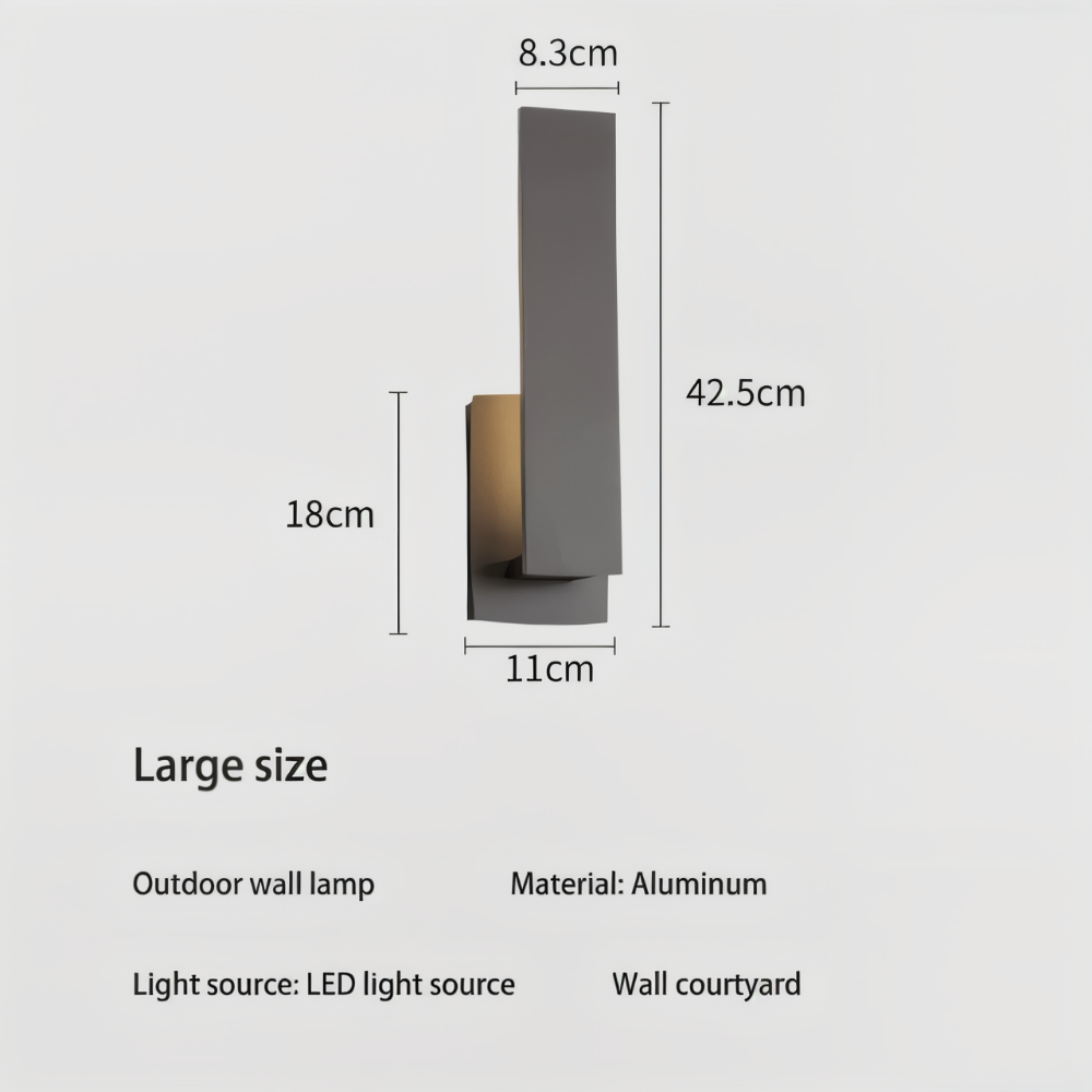 Czarna lampa ścienna zewnętrzna LED aluminiowa