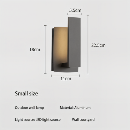 Czarna lampa ścienna zewnętrzna LED aluminiowa