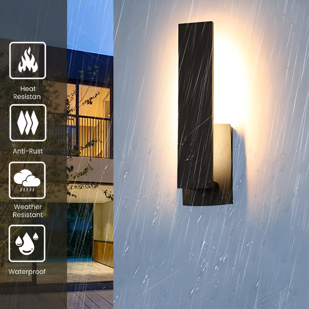 Czarna lampa ścienna zewnętrzna LED aluminiowa