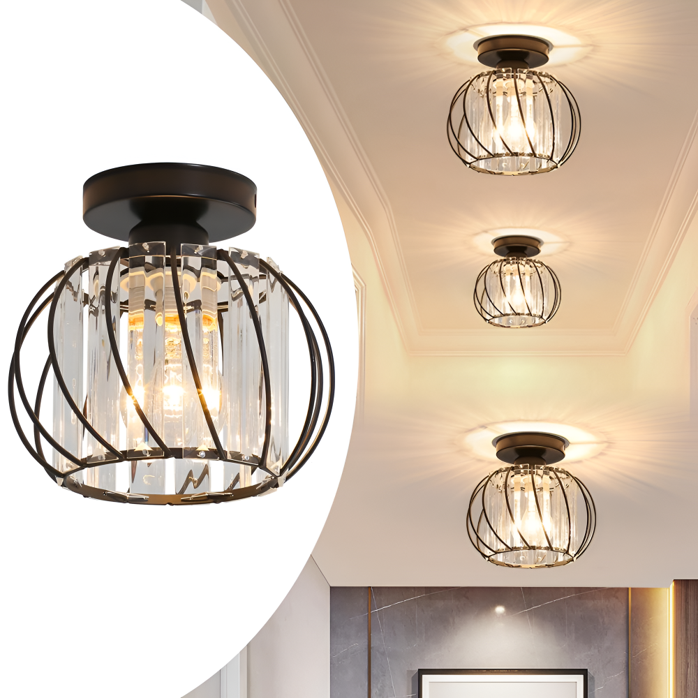 Szklana lampa sufitowa skandynawska minimalistyczna