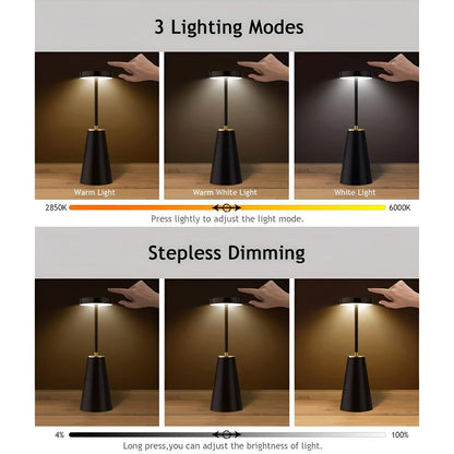 Bezprzewodowa lampa stołowa LED metalowa 4000 mAh