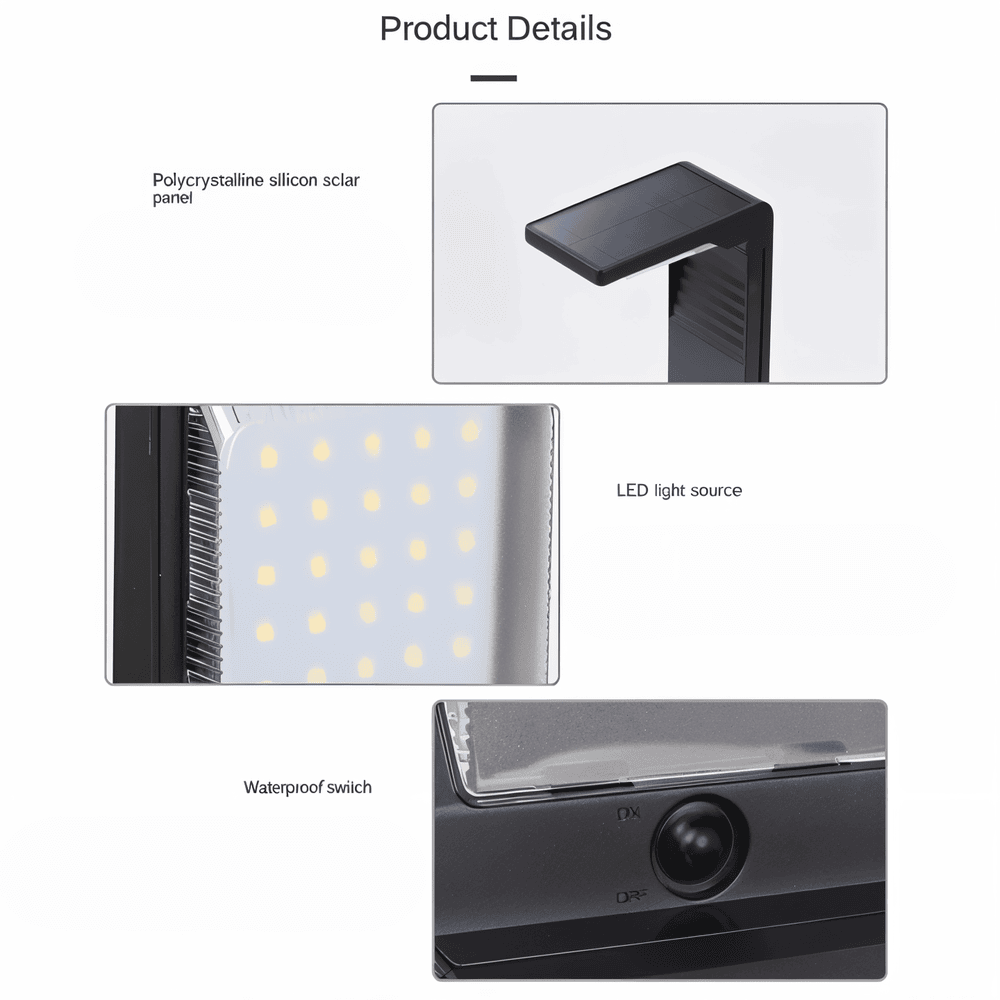 Solarna lampa ogrodowa LED IP66 do ścieżek i tarasu