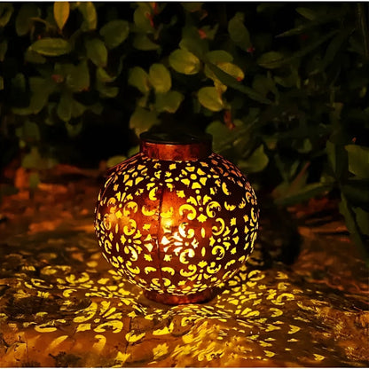 Wisząca solarna latarnia ogrodowa vintage LED