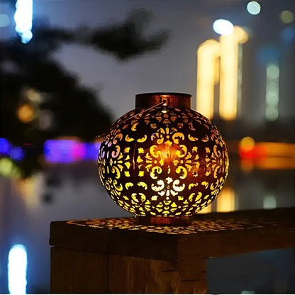 Wisząca solarna latarnia ogrodowa vintage LED