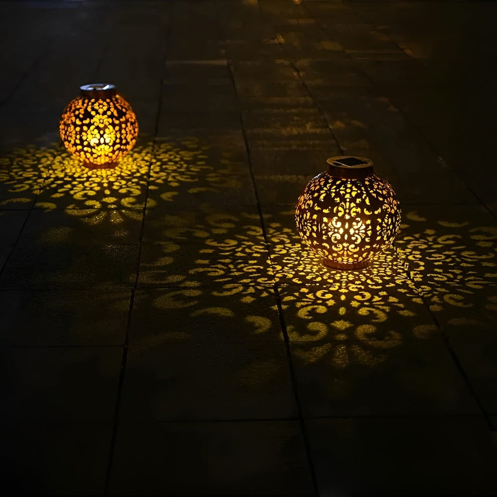 Wisząca solarna latarnia ogrodowa vintage LED