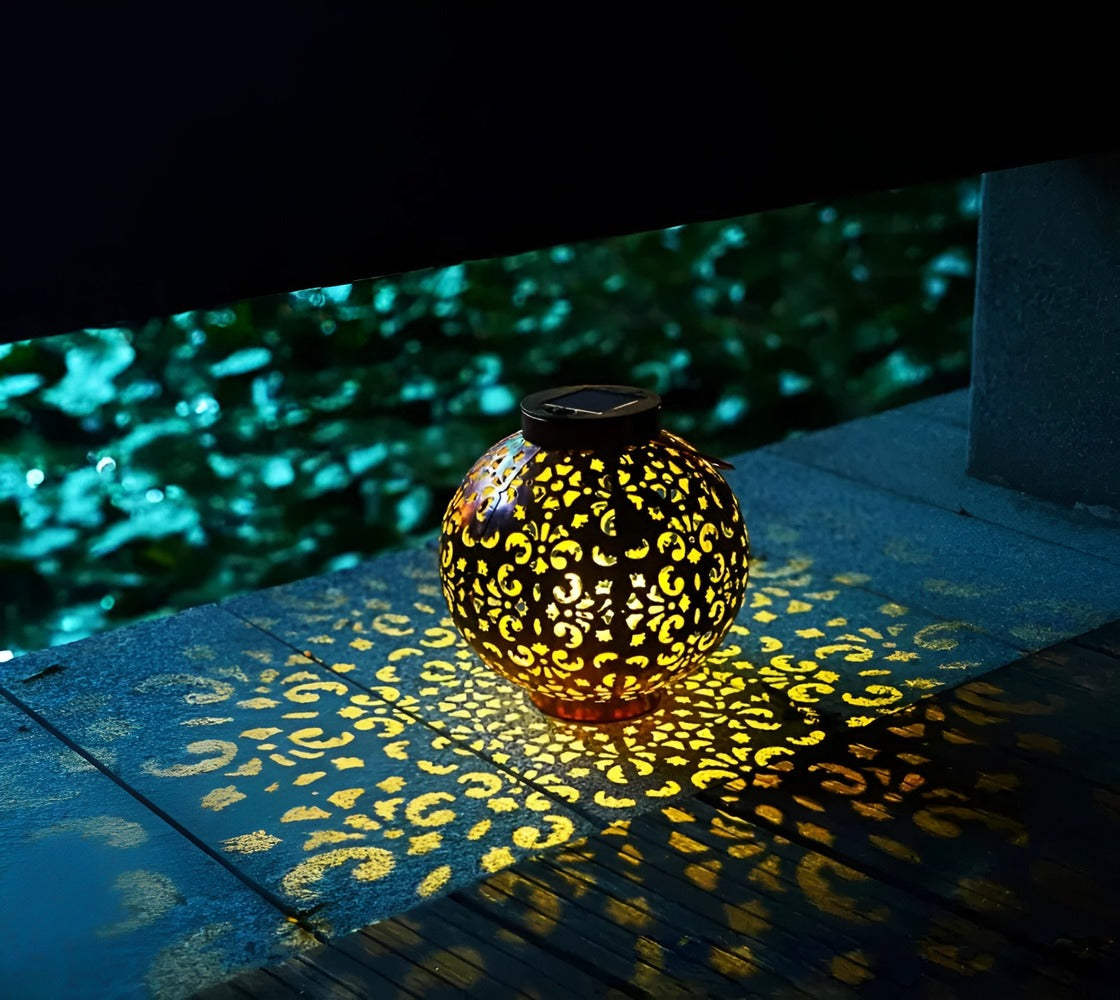 Wisząca solarna latarnia ogrodowa vintage LED