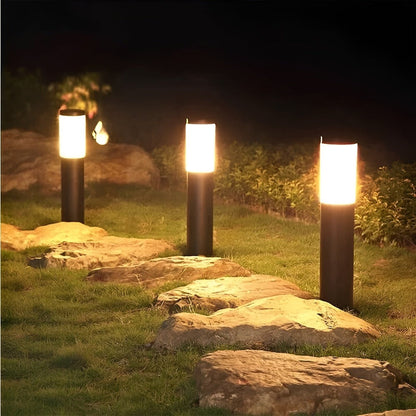 Solarna lampa ogrodowa słupek ze stali nierdzewnej