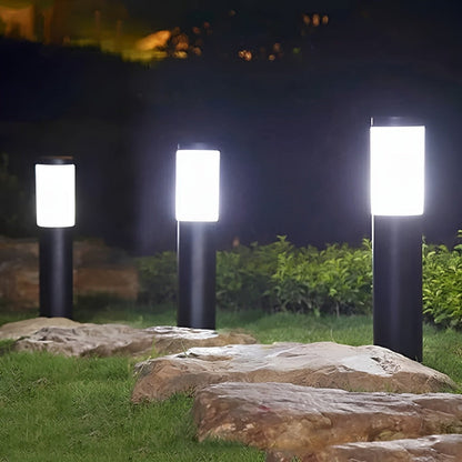 Solarna lampa ogrodowa słupek ze stali nierdzewnej