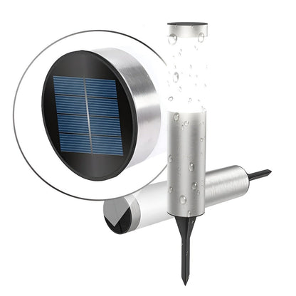 Solarna lampa ogrodowa słupek ze stali nierdzewnej