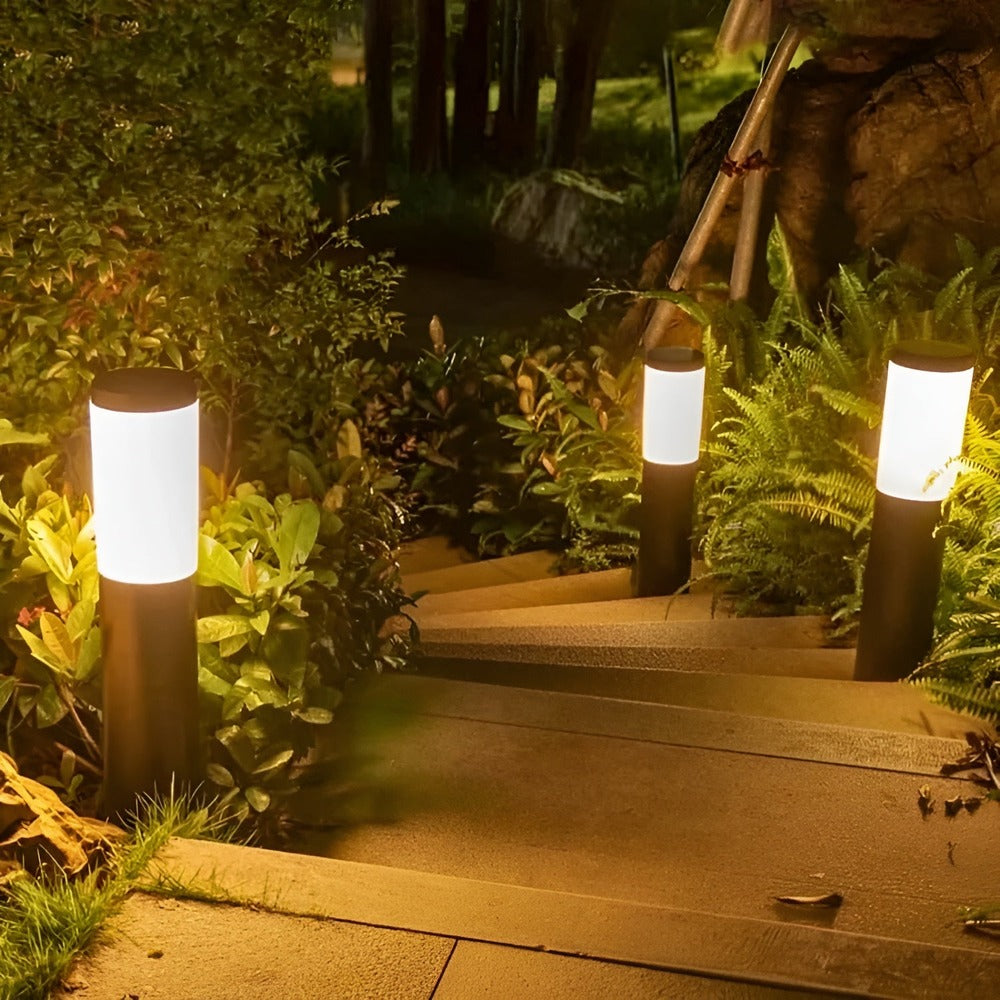 Solarna lampa ogrodowa słupek ze stali nierdzewnej